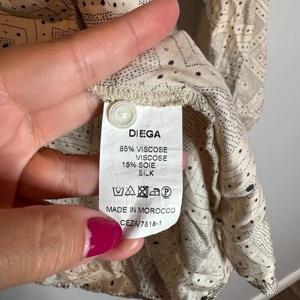 Diega Silk Blend Patterned Button Down Shirt - image 4